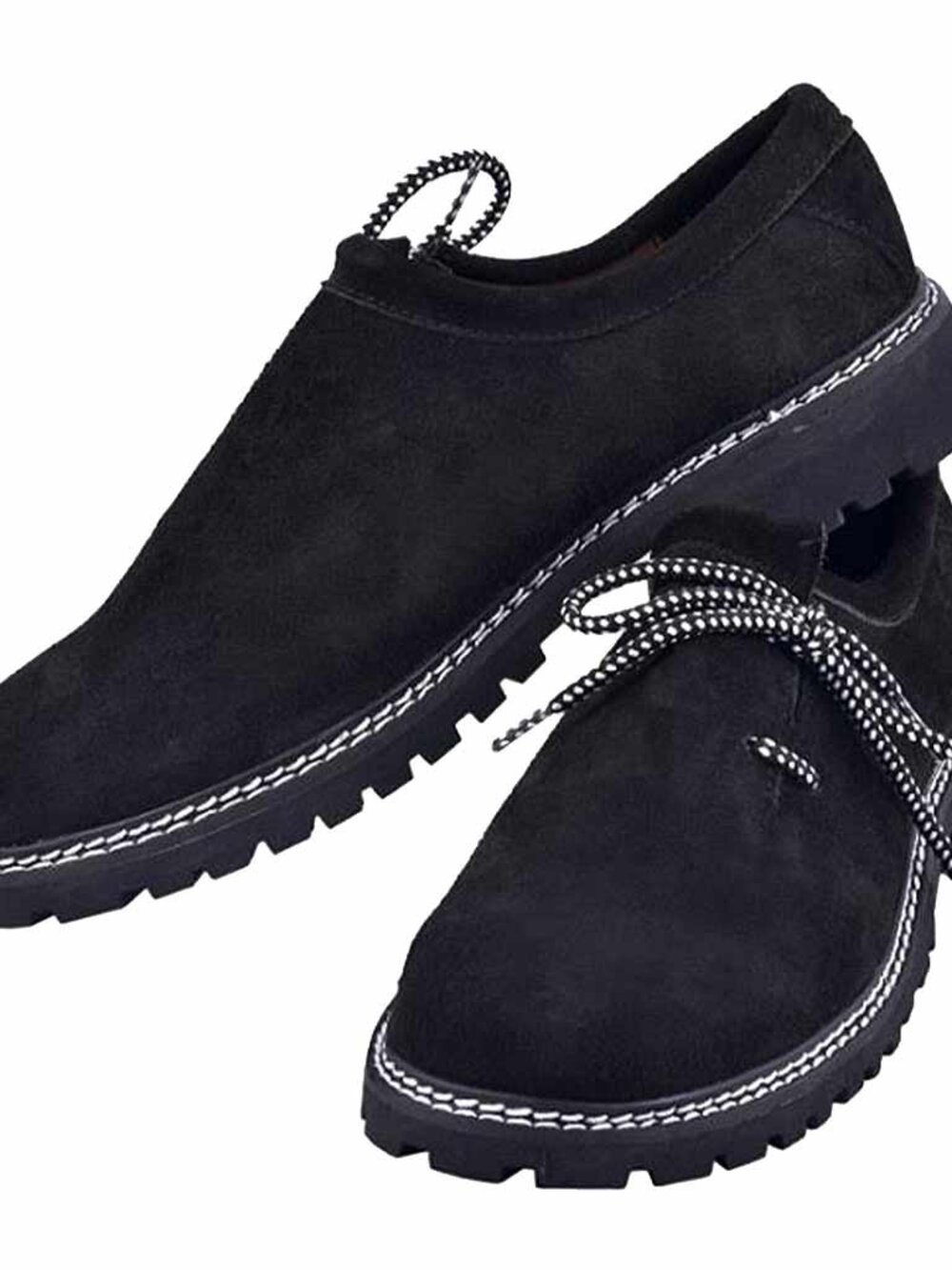 Men’s Black Lederhosen Shoes Bavarian German Leather Oktoberfest Footwear Size42 - Picture 2 of 11